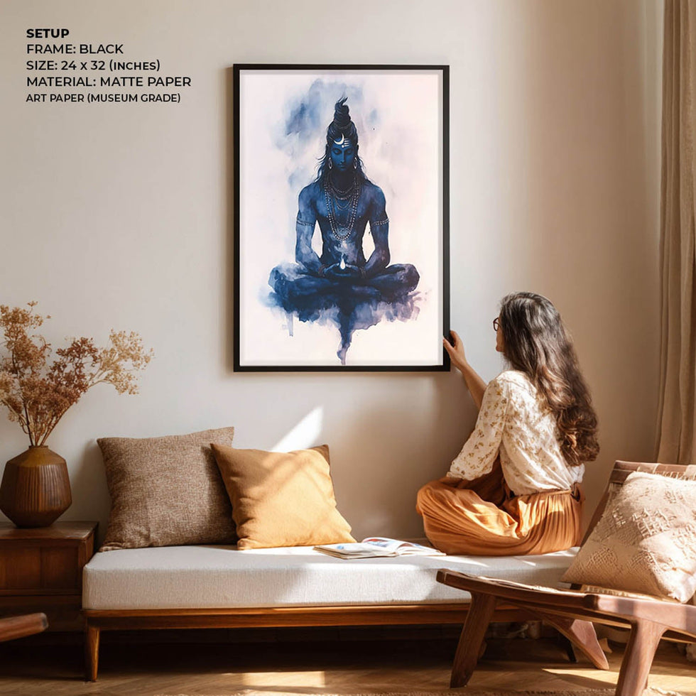 Lord Shiva Meditating wall art print