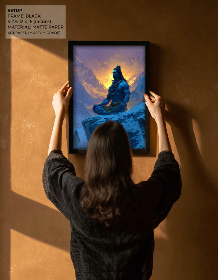 Lord Shiva Meditation Painting – Mahadev Himalayan Vastu Wall Art
