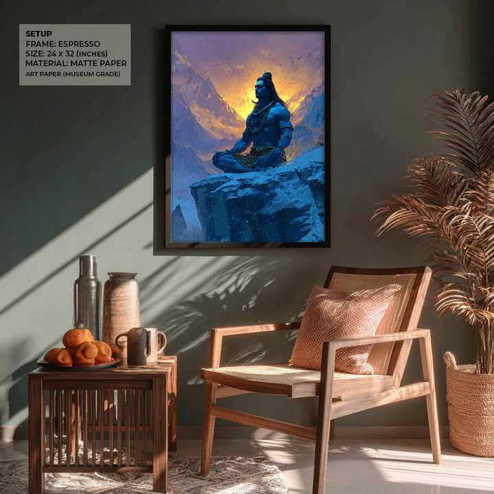 Lord Shiva Meditation Painting – Mahadev Himalayan Vastu Wall Art