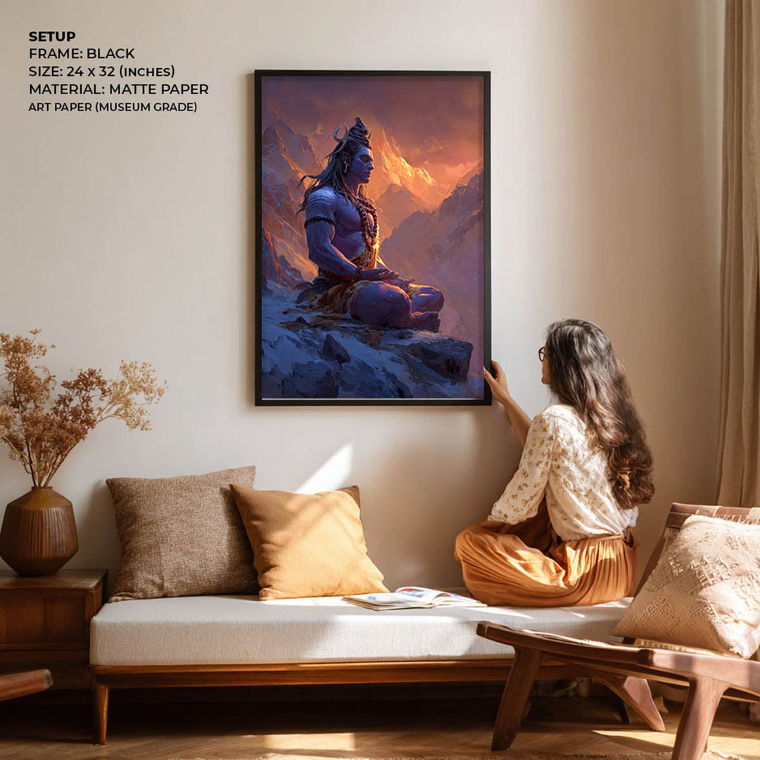 Lord Shiva Meditation Painting – Mahadev Wall Art