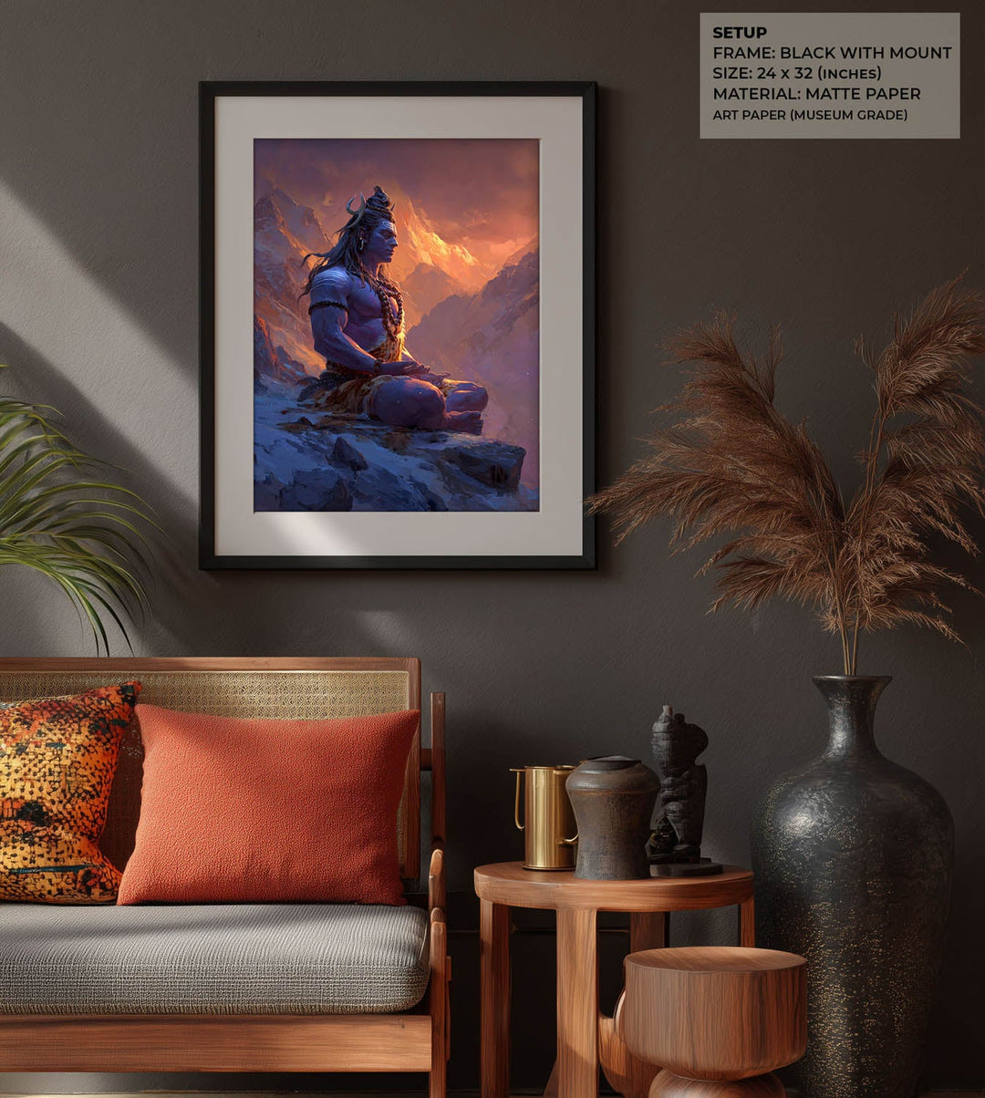 Lord Shiva Meditation Painting – Mahadev Wall Art