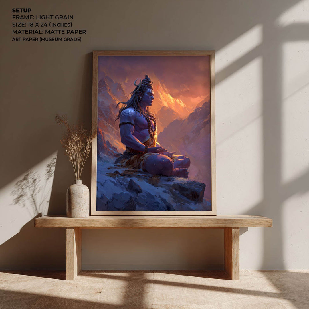 Lord Shiva Meditation Painting – Mahadev Wall Art