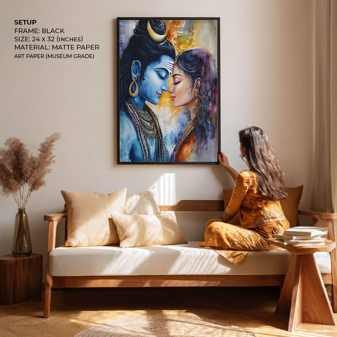 Lord Shiva and Goddess Parvati - Vastu Painting