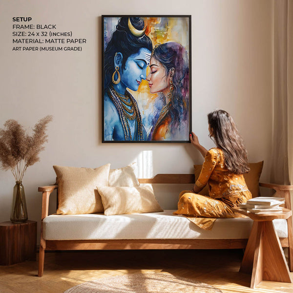 Lord Shiva and Goddess Parvati - Vastu Painting