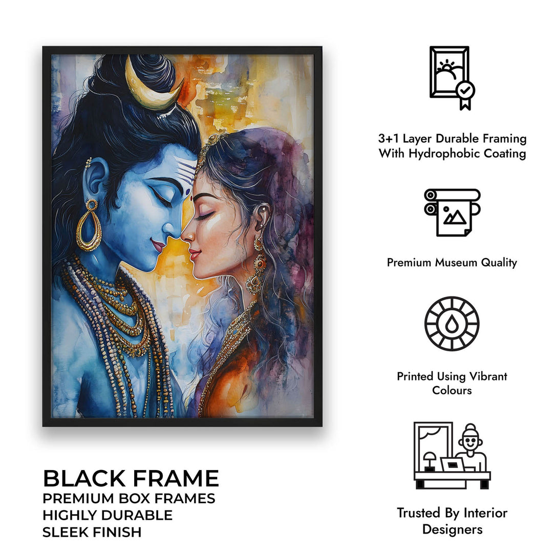 Lord Shiva and Goddess Parvati - Vastu Painting