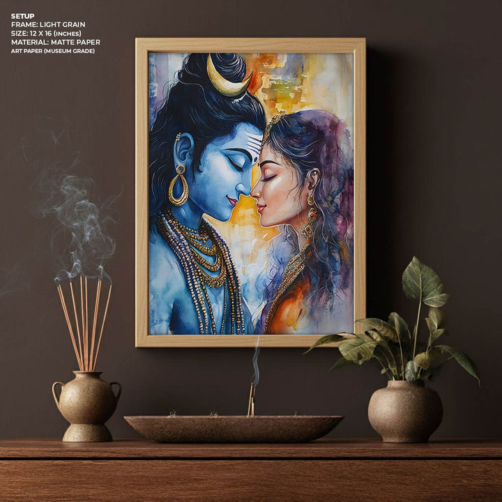 Lord Shiva and Goddess Parvati - Vastu Painting