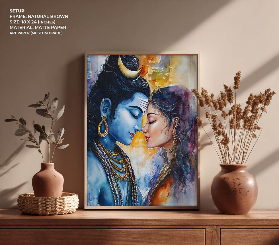 Lord Shiva and Goddess Parvati - Vastu Painting