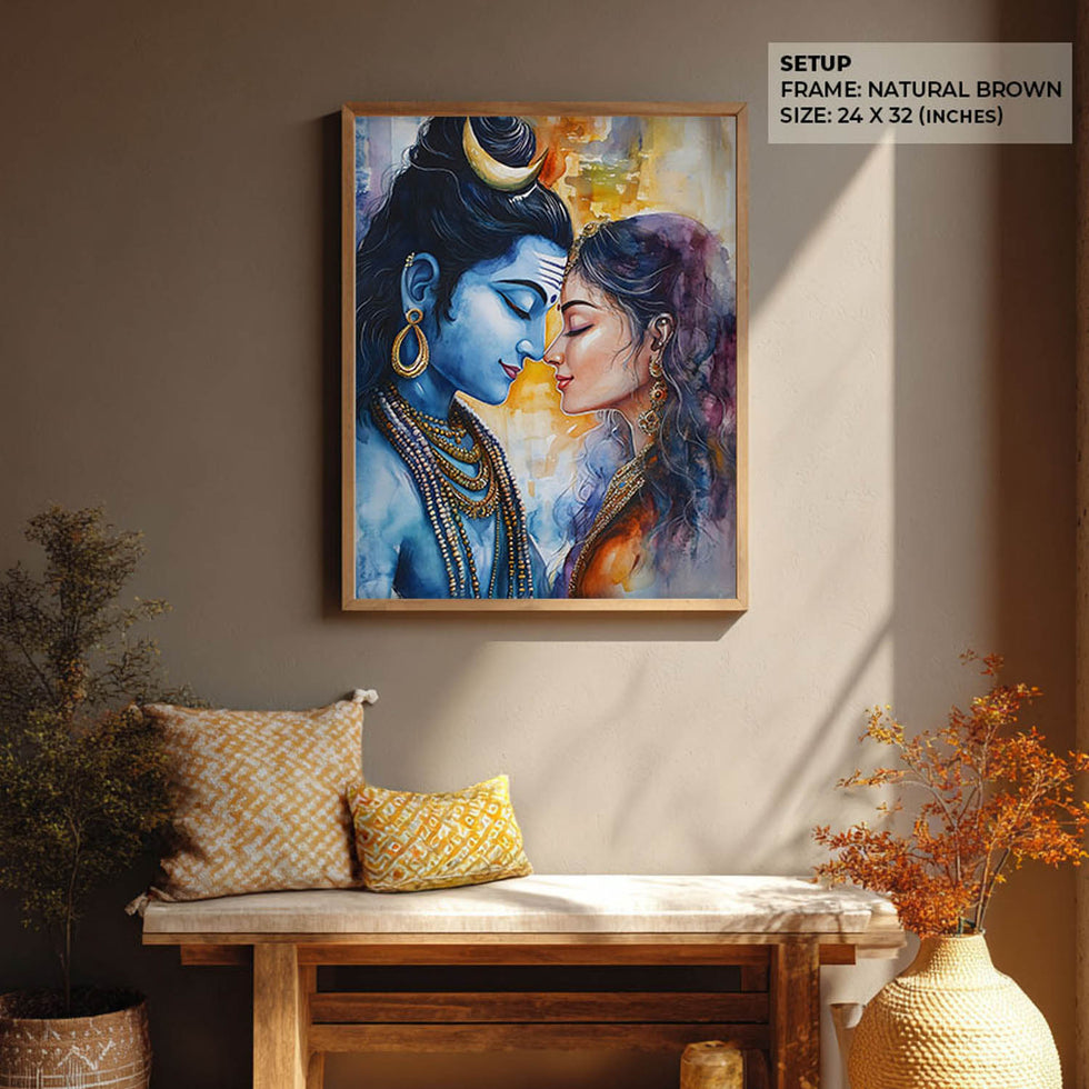 Lord Shiva and Goddess Parvati - Vastu Painting