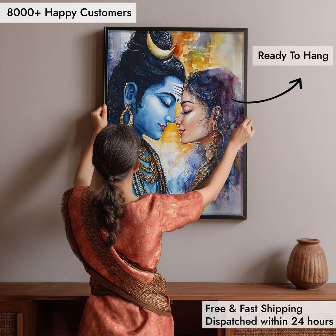 Lord Shiva and Goddess Parvati - Vastu Painting