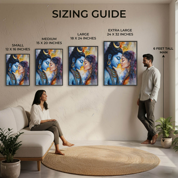 Lord Shiva and Goddess Parvati - Vastu Painting