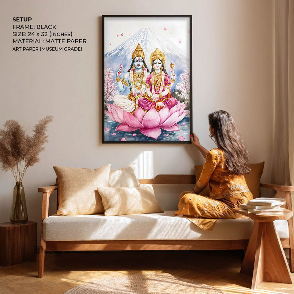 Lord Vishnu and Goddess Laxmi  - Vastu Painting