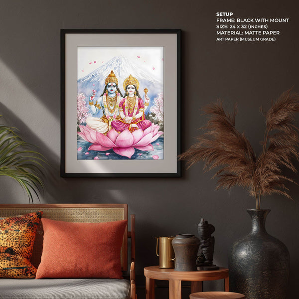 Lord Vishnu and Goddess Laxmi  - Vastu Painting