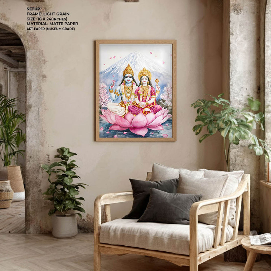 Lord Vishnu and Goddess Laxmi  - Vastu Painting