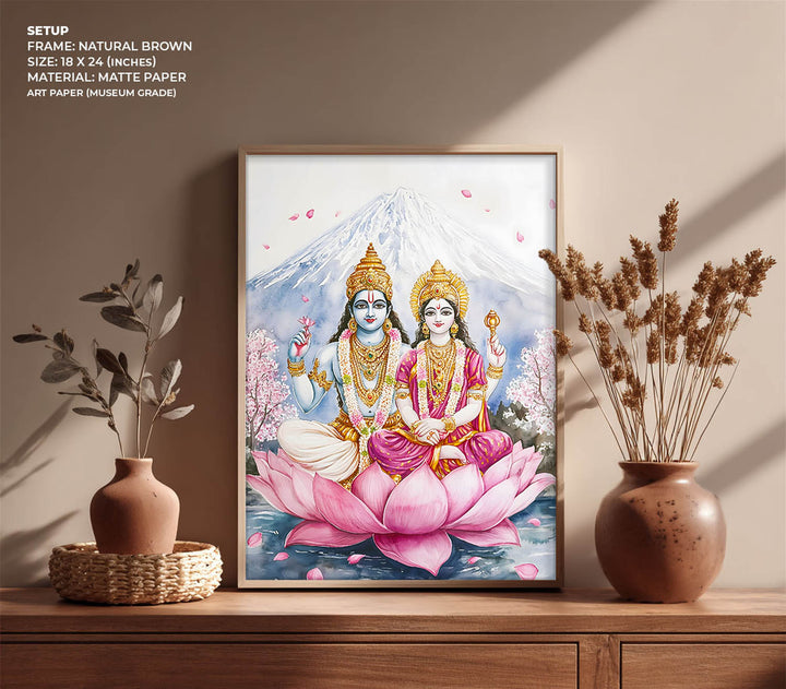 Lord Vishnu and Goddess Laxmi  - Vastu Painting