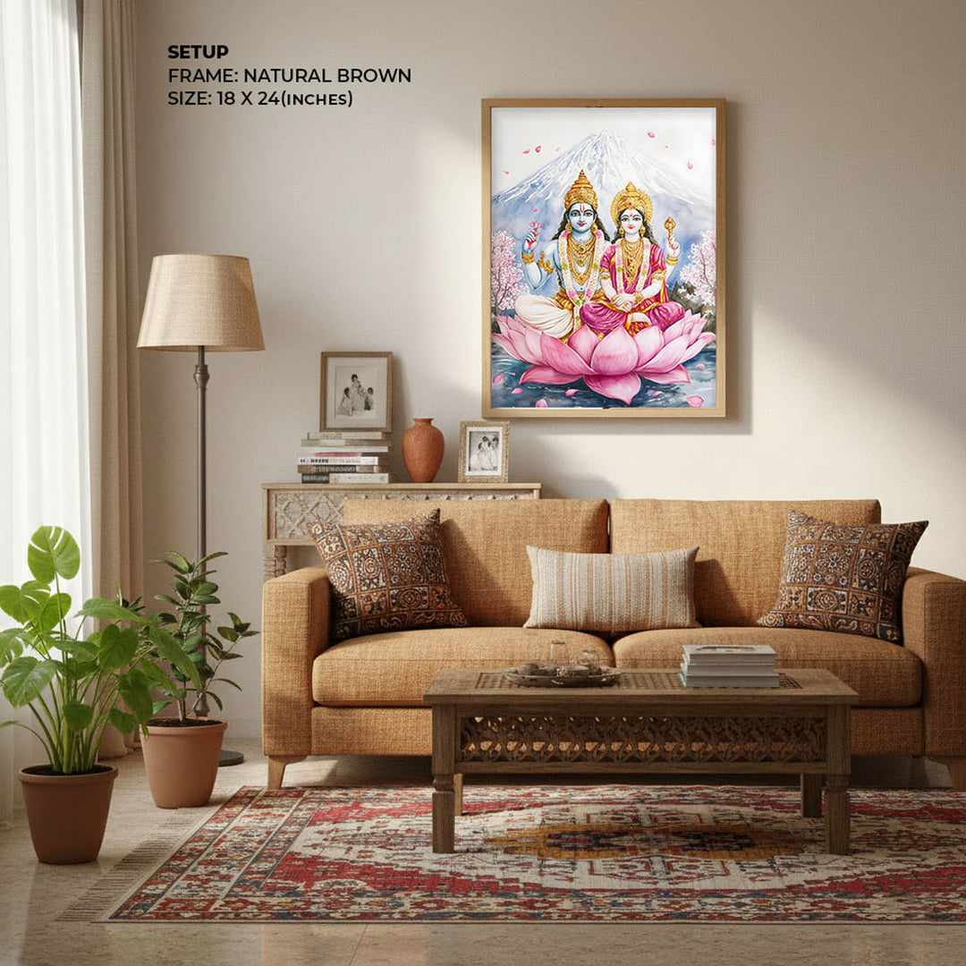 Lord Vishnu and Goddess Laxmi  - Vastu Painting