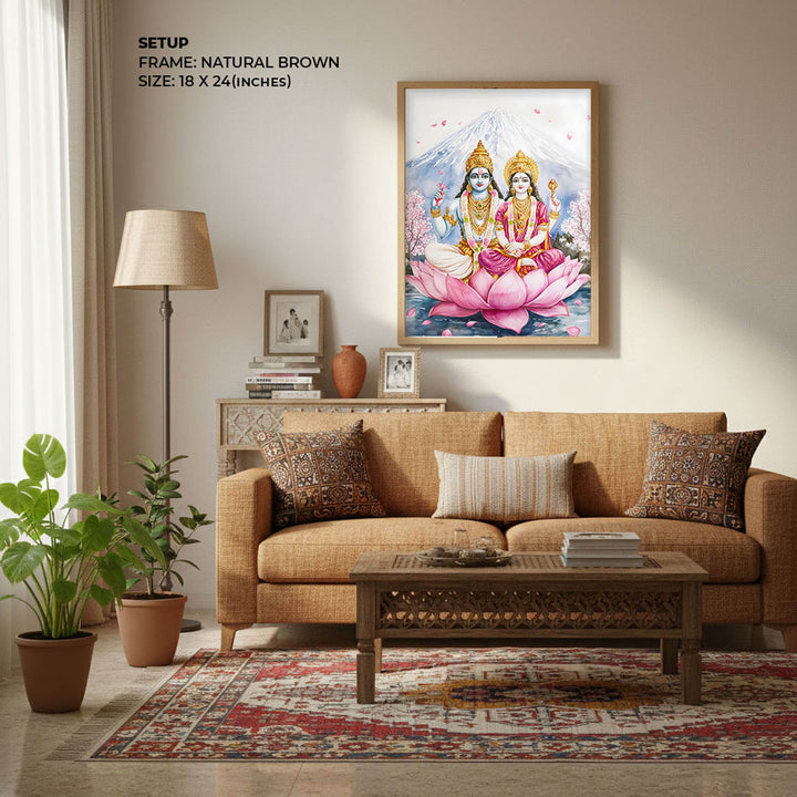 Lord Vishnu and Goddess Laxmi  - Vastu Painting
