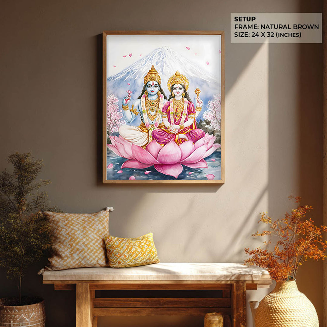 Lord Vishnu and Goddess Laxmi  - Vastu Painting