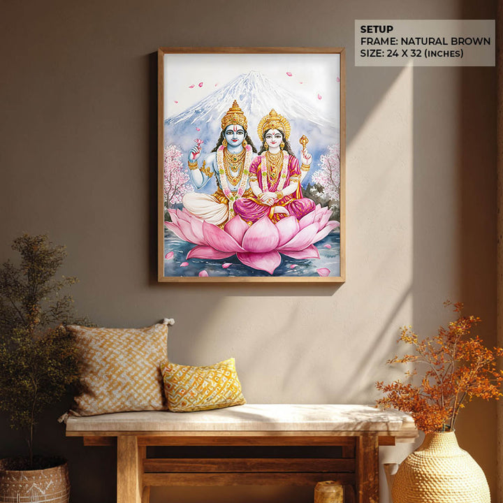 Lord Vishnu and Goddess Laxmi  - Vastu Painting
