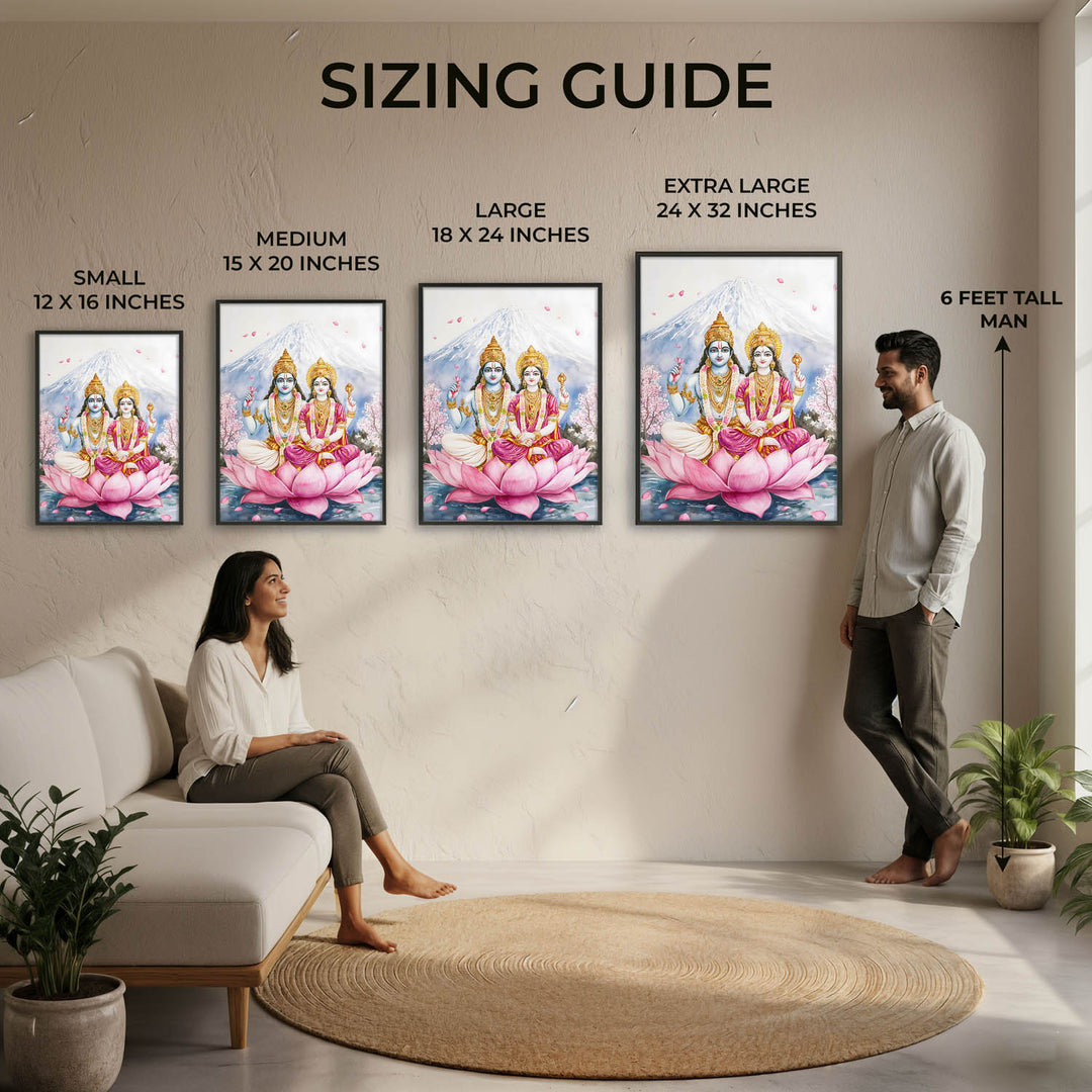 Lord Vishnu and Goddess Laxmi  - Vastu Painting