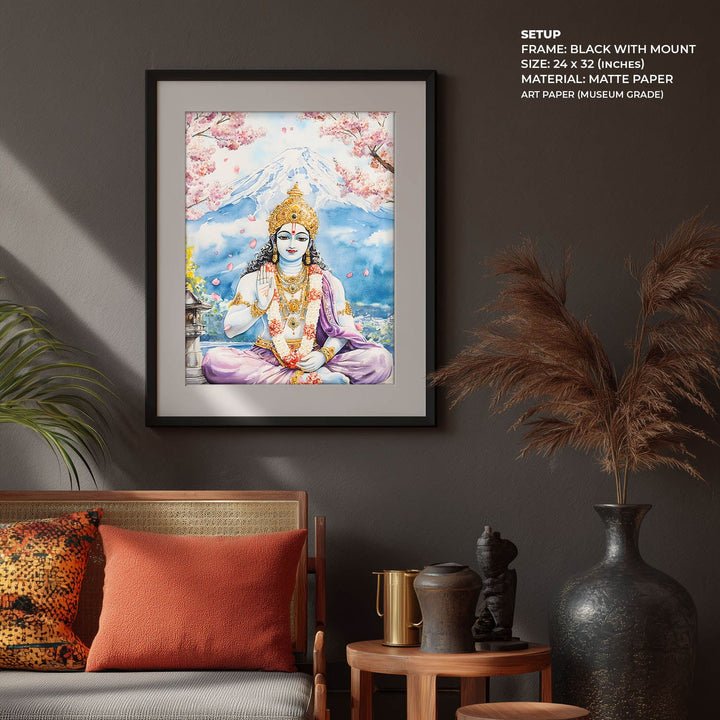 Lord Vishnu in Himalaya  - Vastu Painting