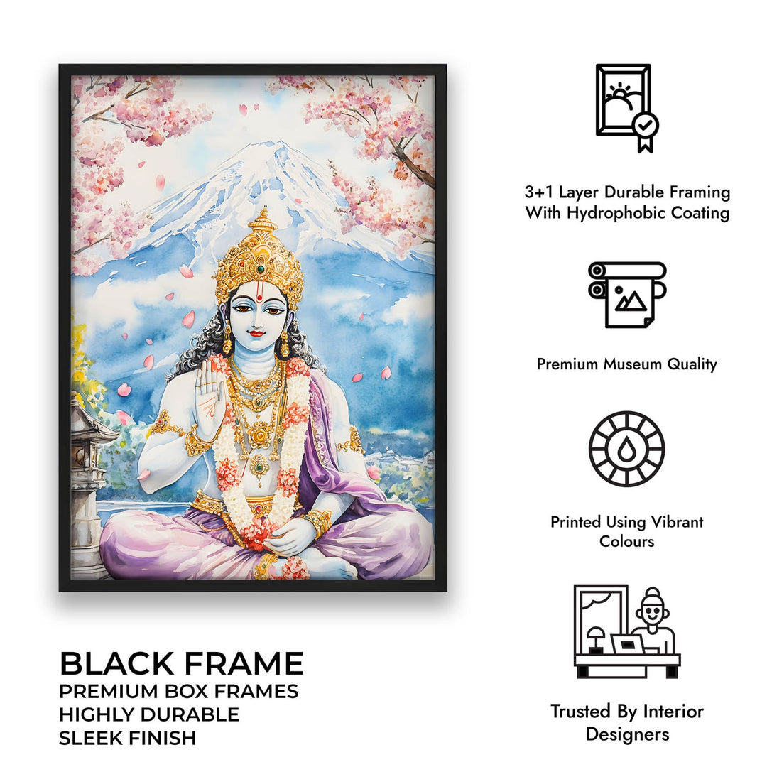 Lord Vishnu in Himalaya  - Vastu Painting