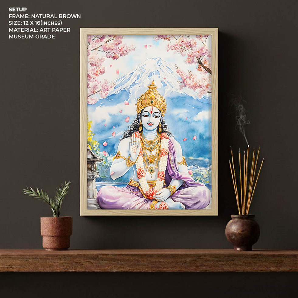 Lord Vishnu in Himalaya  - Vastu Painting