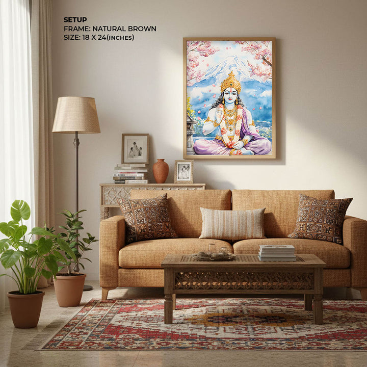 Lord Vishnu in Himalaya  - Vastu Painting