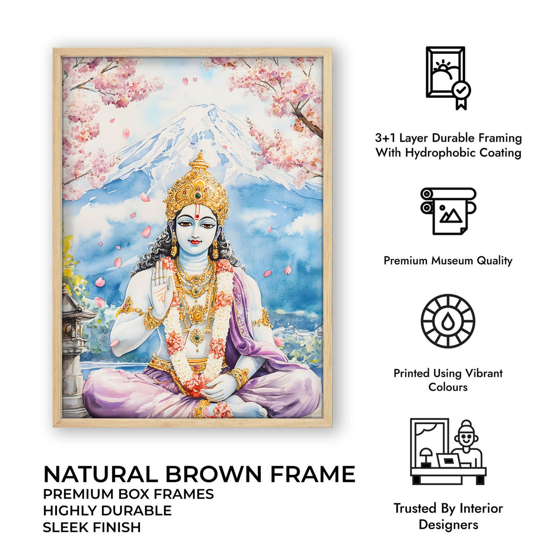 Lord Vishnu in Himalaya  - Vastu Painting