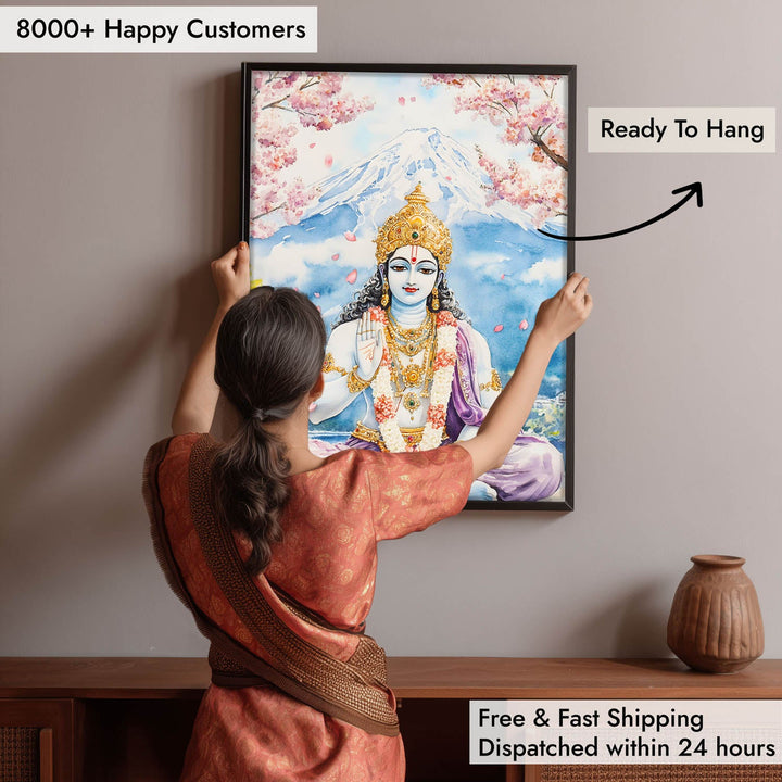 Lord Vishnu in Himalaya  - Vastu Painting