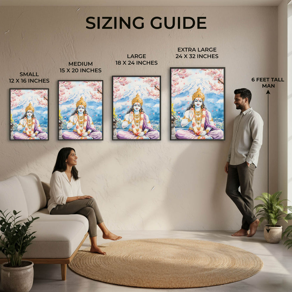 Lord Vishnu in Himalaya  - Vastu Painting