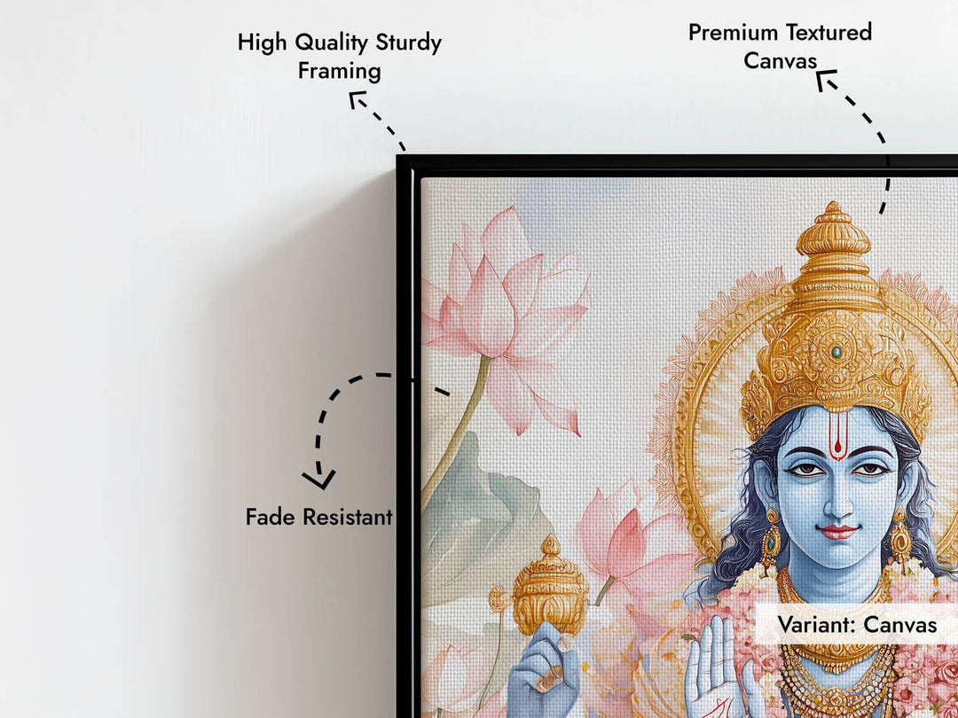 Lord Vishnu on Lotus - Vastu Painting