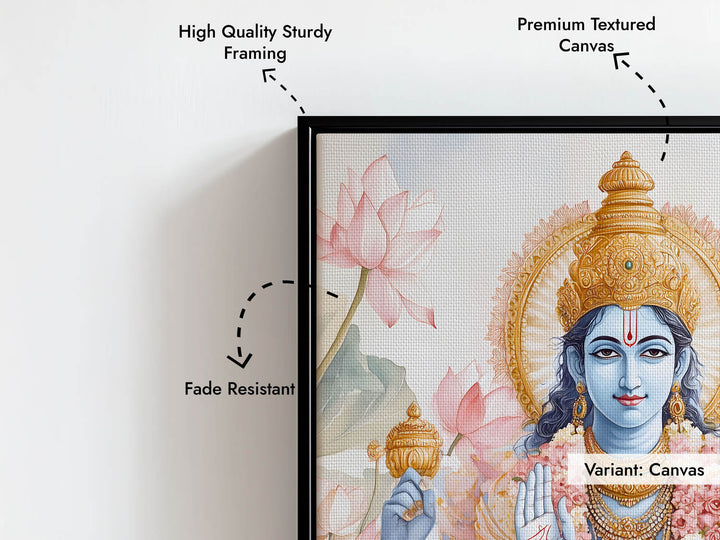 Lord Vishnu on Lotus - Vastu Painting