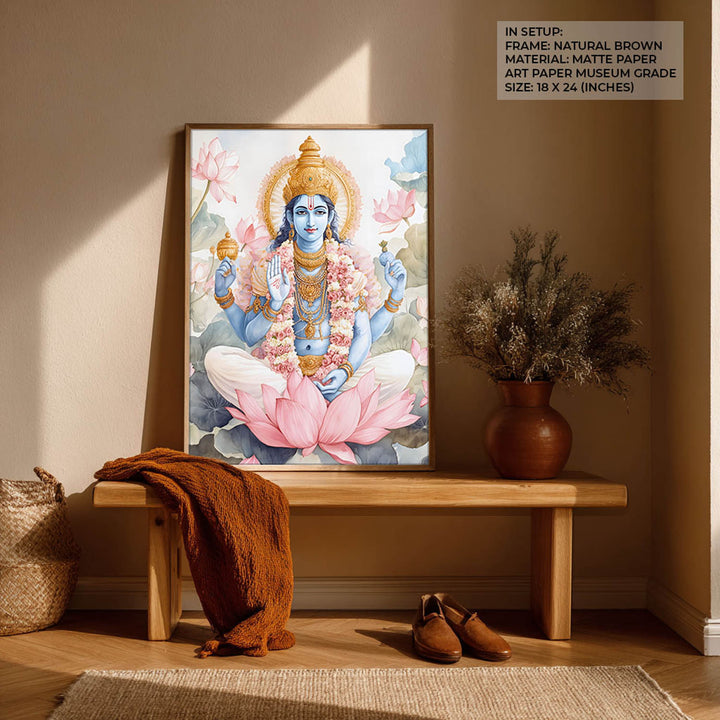 Lord Vishnu on Lotus - Vastu Painting