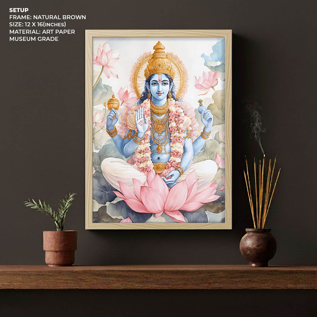 Lord Vishnu on Lotus - Vastu Painting