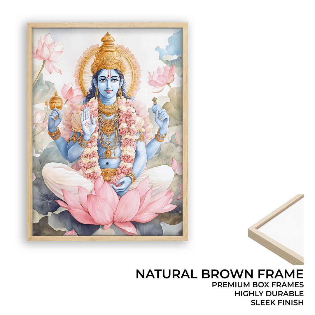 Lord Vishnu on Lotus - Vastu Painting