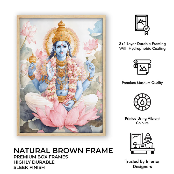 Lord Vishnu on Lotus - Vastu Painting