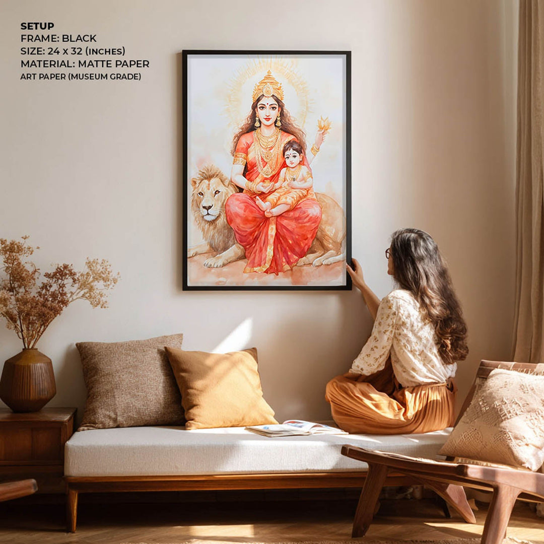 Maa Durga on Lion - Vastu Painting