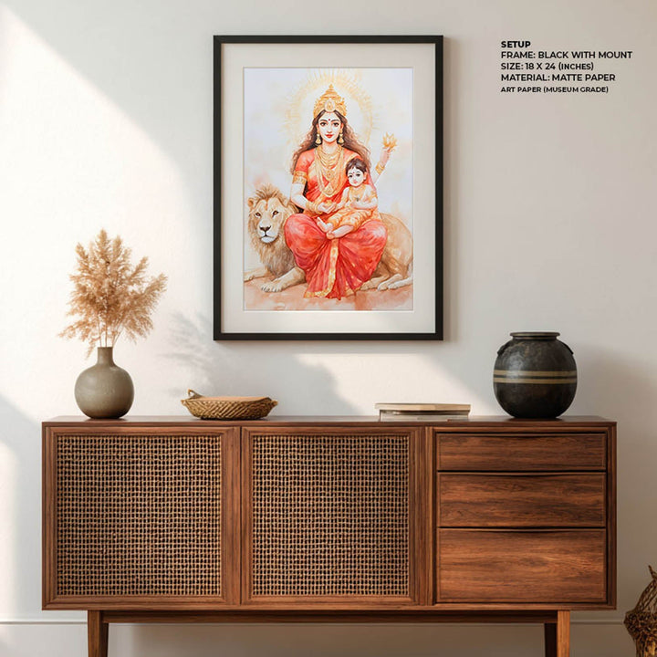 Maa Durga on Lion - Vastu Painting