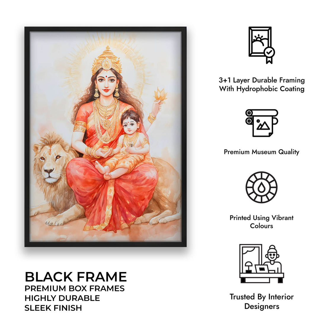 Maa Durga on Lion - Vastu Painting