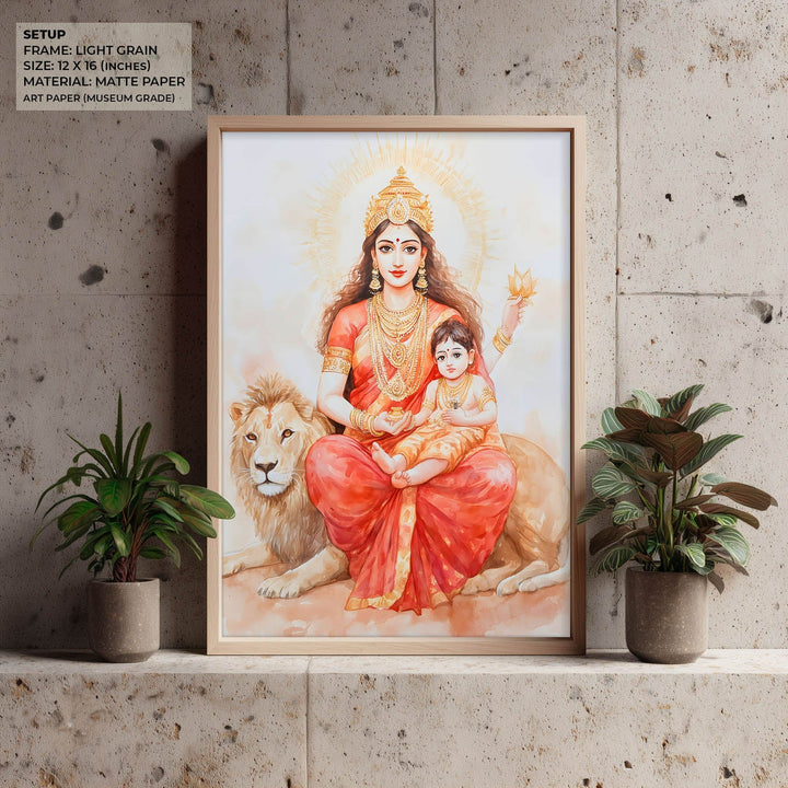 Maa Durga on Lion - Vastu Painting