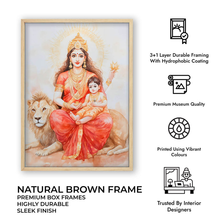 Maa Durga on Lion - Vastu Painting