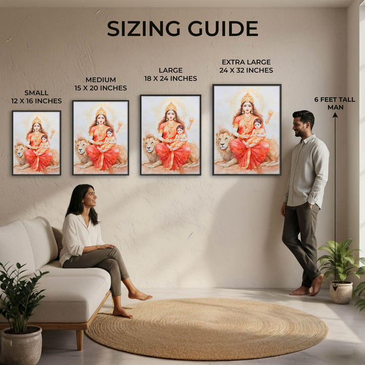 Maa Durga on Lion - Vastu Painting