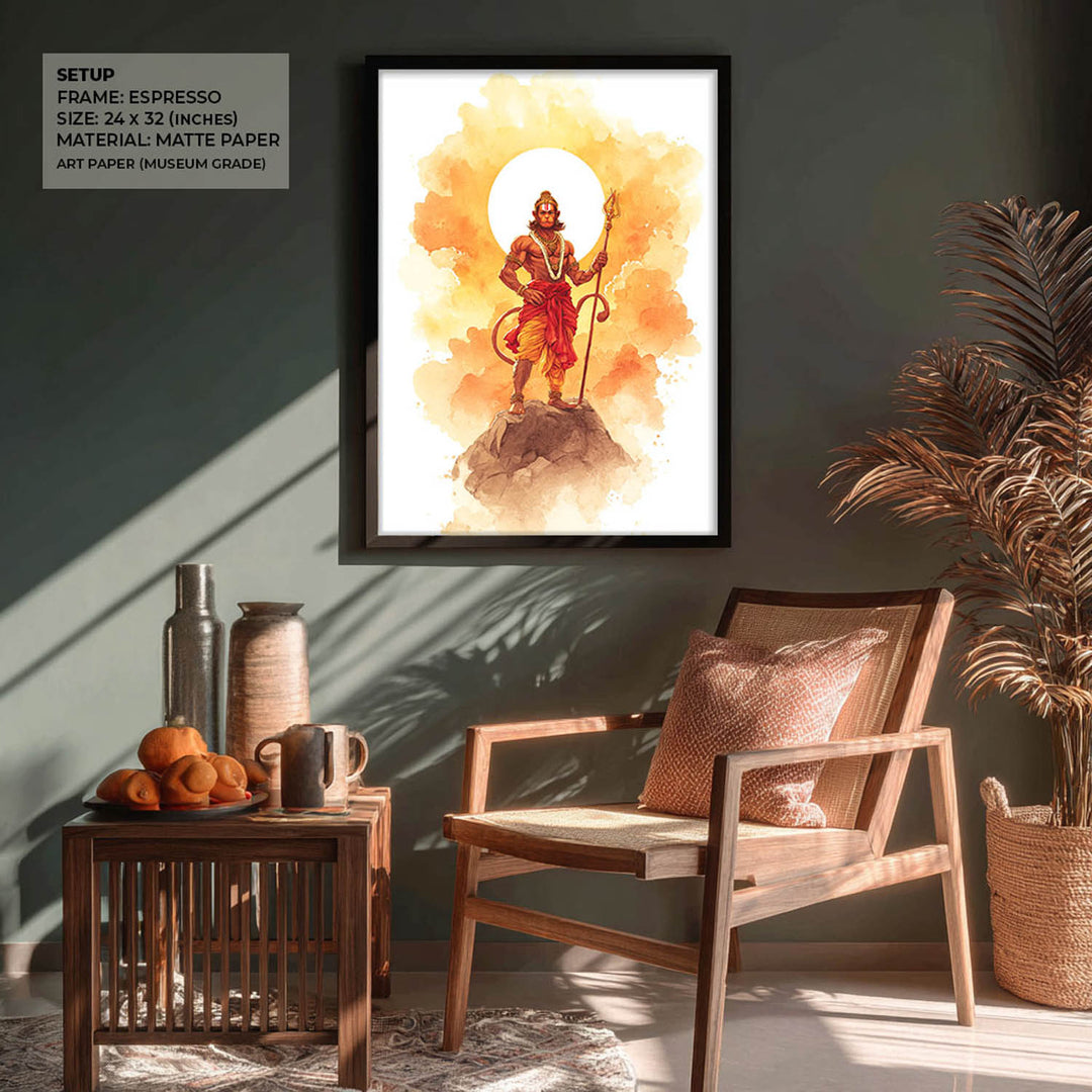 Majestic Hanuman Painting – Bajrangbali Wall Art