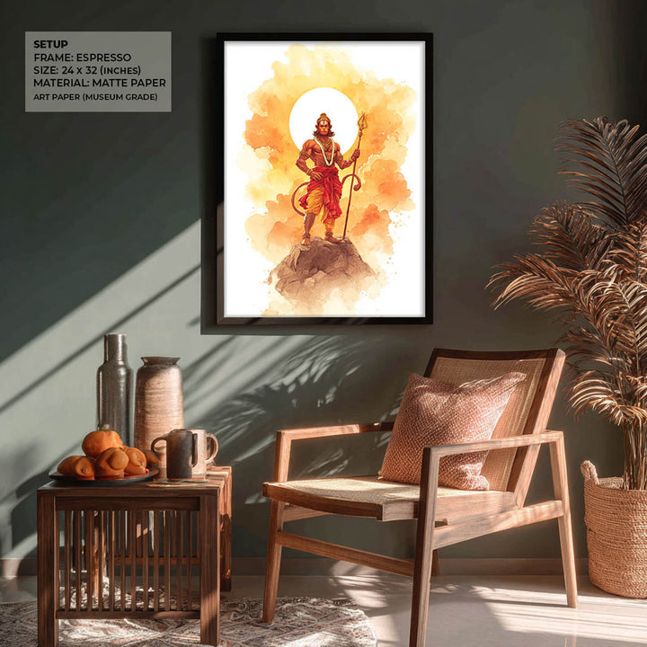 Majestic Hanuman Painting – Bajrangbali Wall Art