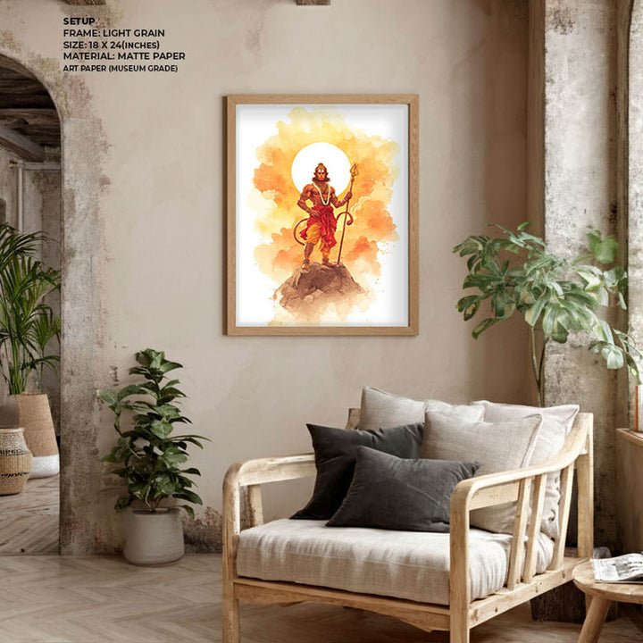 Majestic Hanuman Painting – Bajrangbali Wall Art