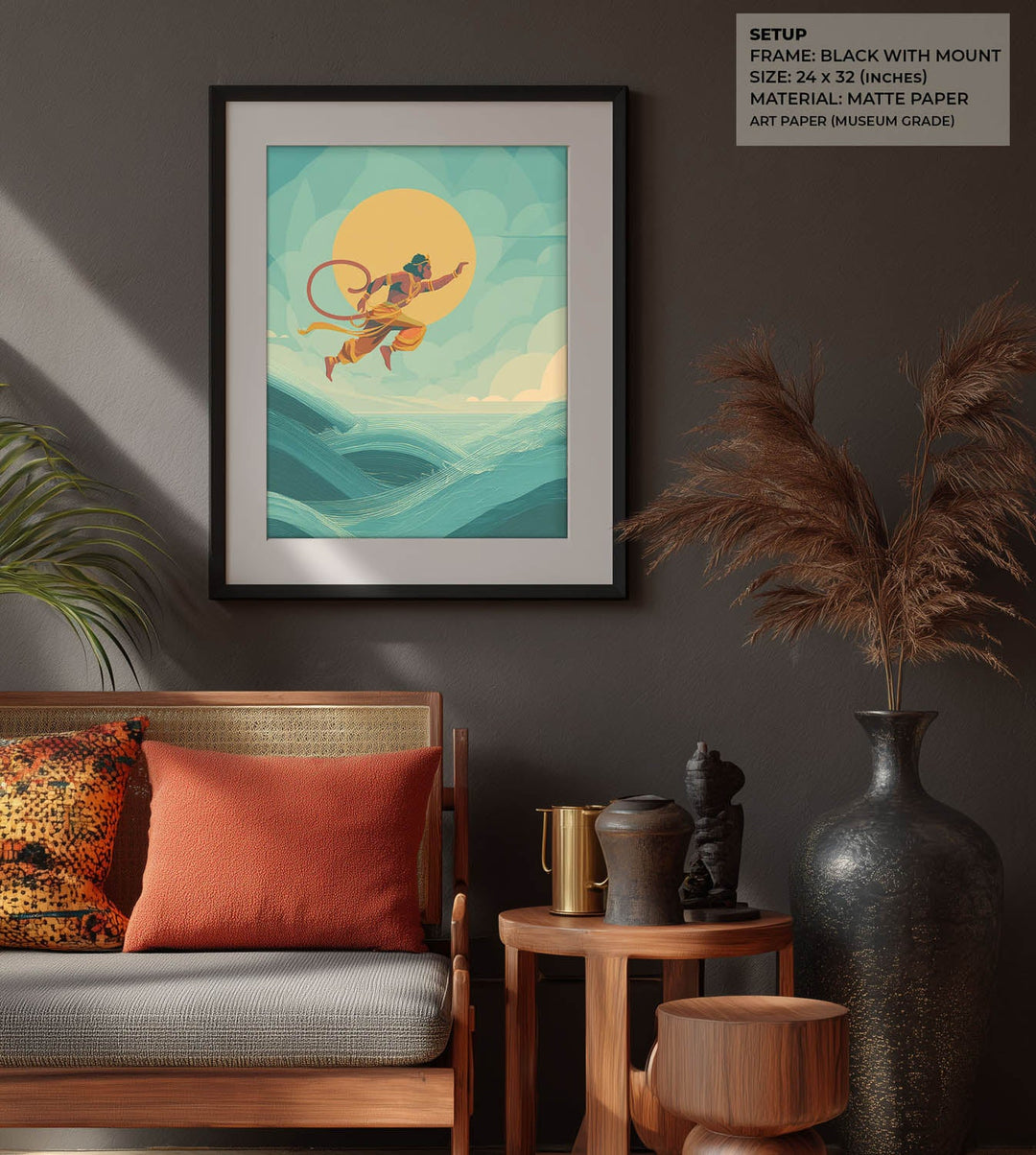 Mighty Hanuman Painting – Ocean Crossing Wall Art