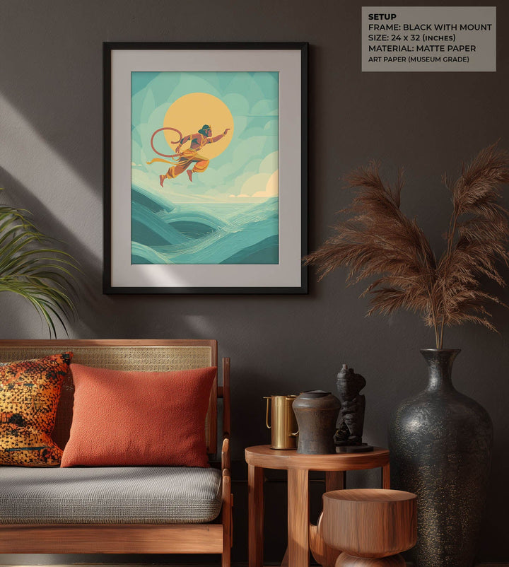 Mighty Hanuman Painting – Ocean Crossing Wall Art