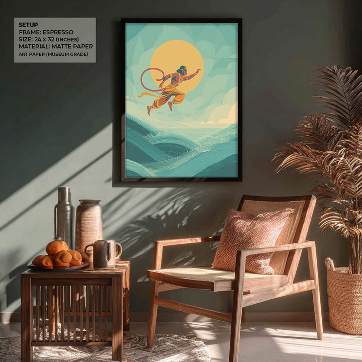 Mighty Hanuman Painting – Ocean Crossing Wall Art