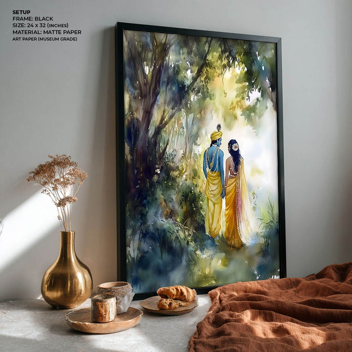 Radha & Krishna in Forest  - Vastu Painting