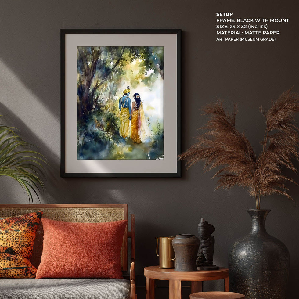 Radha & Krishna in Forest  - Vastu Painting